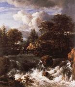 Jacob van Ruisdael a waterfall in a rocky landscape France oil painting artist